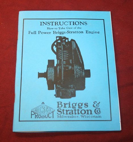 Briggs Stratton Gas Engine Motor F FC FB Manual Instruction Parts Book Hit Miss