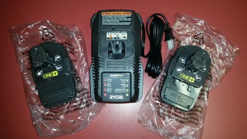 (2) Ryobi P102 18V Lithium Batteries with P118 IntelliPort Charger/New/Free Ship