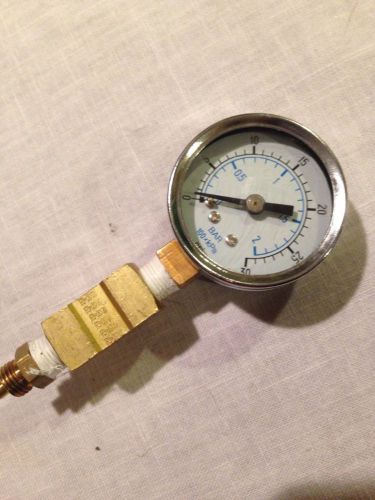 Bar gauge, bottom connection, 0 to 30 psi, 1/4 npt for sale
