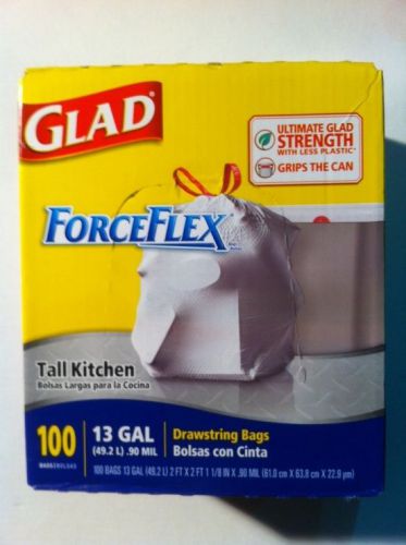 GLAD FORCE FLEX LINER 13GAL 100 CT Drawstring Bags