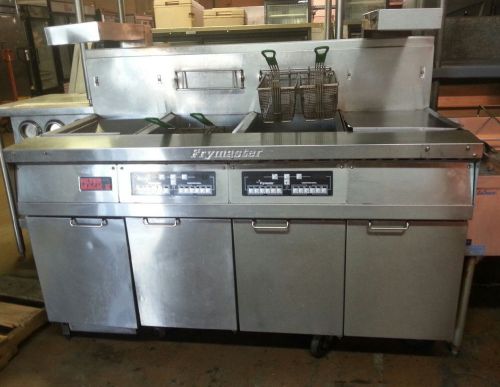 High production Frymaster 4 basket fryer with heating lamps model FMH250CSD