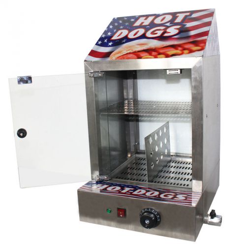 Stainless Hot Dog Food Warmer 110V Commercial Steel Cabinet  US FREE SHIPPING