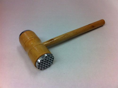 &lt;new wooden meat tenderizer hammer kitchen metal tool cook chef grinder supply&gt; for sale