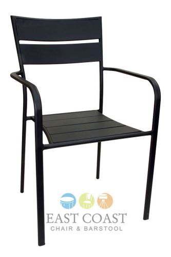 New Aero Collection Commercial Indoor / Outdoor Steel Ladder Back Dining Chair