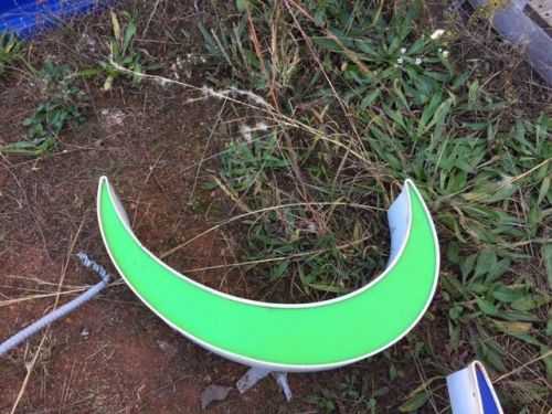 Industrial white channel aluminum &#034;swoosh&#034; green face for sale