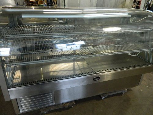 Randell 4173sca 73&#034; refrigerated curved glass display case stainless steel for sale
