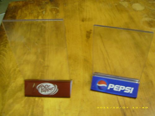 A Pair of Pepsi &amp; Dr Pepper Menu Board Table Tent holders!