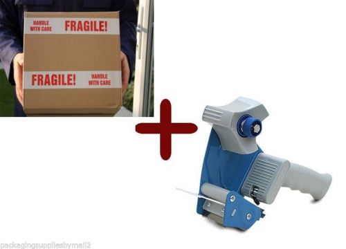 24 Rolls Fragile Shipping Tape 3” 110 Yds 2 Mil + (1) Free 3” Tape Gun Dispenser