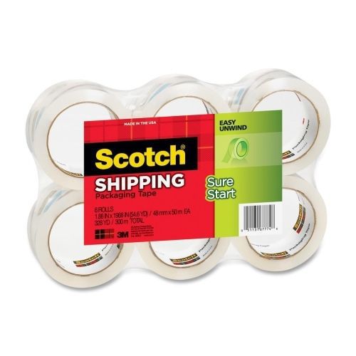 3500 packaging tape, 1.88&#034; x 54.6yds, 3&#034; core, clear, 6/pack for sale