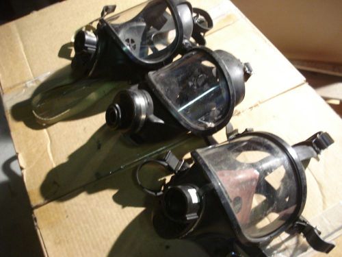 Lot of 3 isi scott scba masks firefighter fire gear breathing apparatus 2 styles for sale