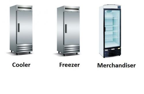 3 units in total 1 door reach in cooler &amp; freezer &amp; 1 door merchandiser deal!!!! for sale