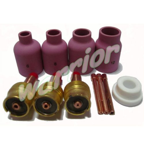 11pcs TIG Kit Large Dia Ceramic Nozzle Gas Lens Gasket For DB SR WP 17 18 26