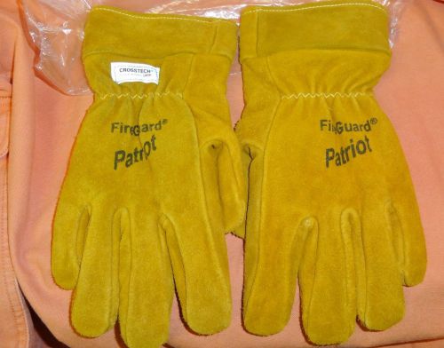 Fireguard patriot gold crosstech leather fire fighter gloves nfpa 80027g uused for sale