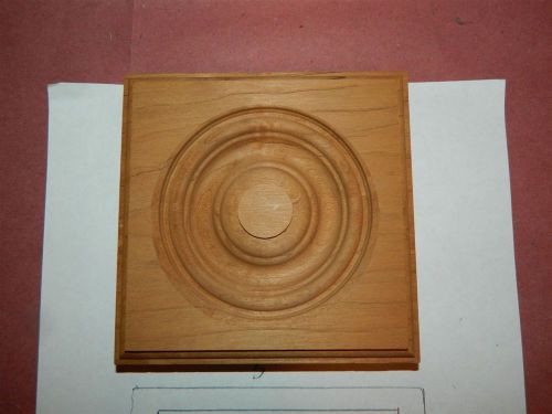 CHERRY Wood Rosette Molding Trim  5&#034; x 5&#034; x 1&#034; T New