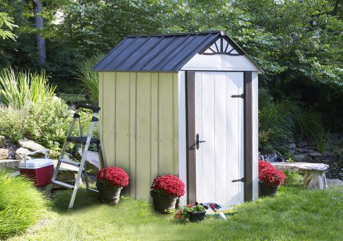 Arrow metal storage shed - prefab steel diy backyard garden tool shed kit 4&#039;x6&#039; for sale