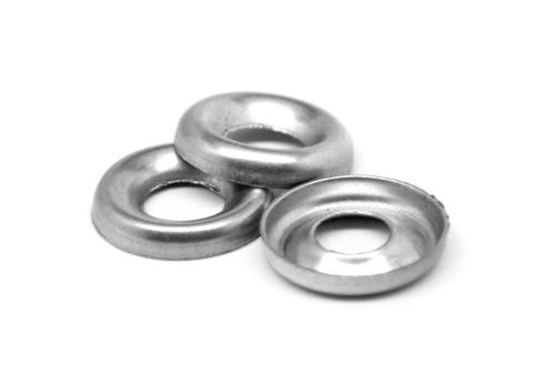 #8 Finishing Washer / Cup Washer Steel / Nickel Plated Pk 50