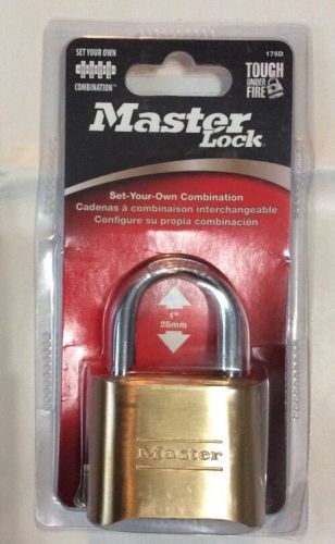 Master Lock 175D 1.25&#034; SHACKLE Resettable Combination Padlock 2&#034; WIDE