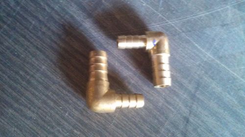 2pcs 3/8 Barbed to 1/2&#034; Barbed Elbow Male Brass Pipe Coupler Adapter
