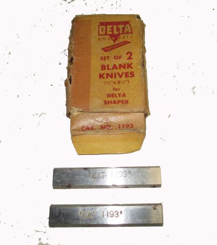 New Set of 2 Delta Blank Shaper Knives #1193 - Size 1/2&#034; x 2 1/2&#034; - Blades