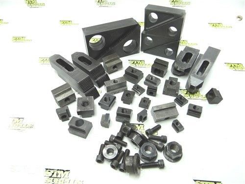 BIG ASSORTED LOT OF SERRATED END CLAMPS STEP BLOCKS T-NUTS RATHBONE RALMIKE