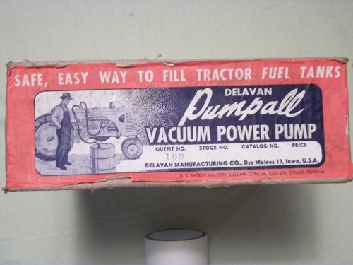 Vintage Delavan Pumpall Vacuum Power Pump Fill Tractor Fuel Tanks NIB Sealed