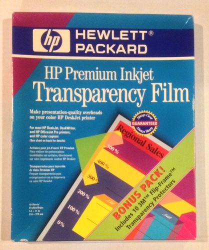 HP Premium Inkjet 37 Sheets Transparency Film C3834A 8 Flip Frame Protectors