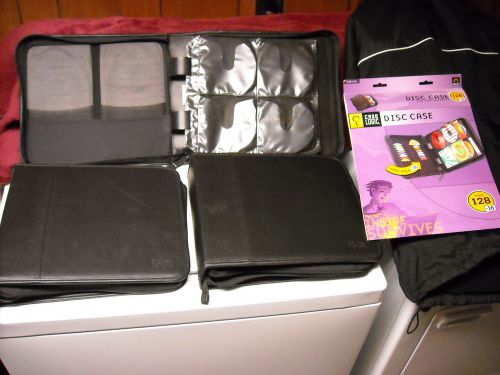 (3) used black koskin case logic 128 +16 fastfile capacity cd/dvd storage binder for sale