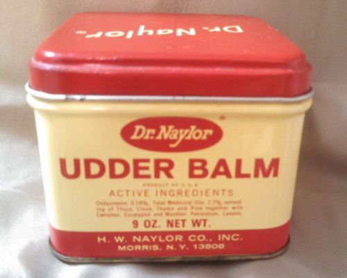 Vintage Dr. Naylro Udder Balm Tin  AS Is Used Lightly 9 oz size