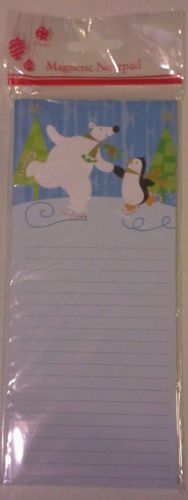 Christmas Polar Bear and Penguin Magnetic Notepad