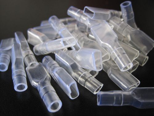 U.s. seller 4.8mm female connector terminal insulated sleeve clear 25 pcs for sale