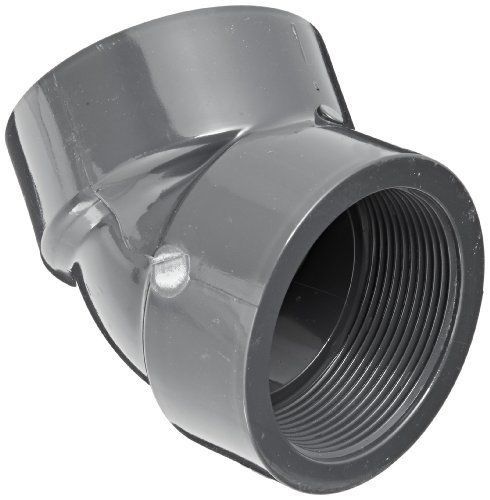 Spears 819 Series PVC Pipe Fitting  45 Degree Elbow  Schedule 80  1&#034; NPT Female
