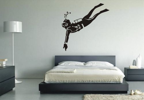 man diver vinyl sticker decals drawing room, bedroom #98