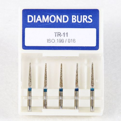50pcs Dental Diamond Burs TR-11 Flat-end Tapered Medium 1.6 High Speed Handpiece