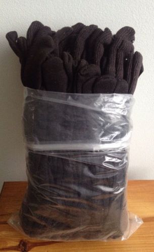 Lot Of 12 Industrial Brown Jersey Work Gloves New Large