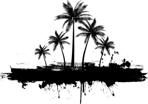 30 Personalized Return Address Beach Palm Trees Buy 3 get 1 free (bp48)