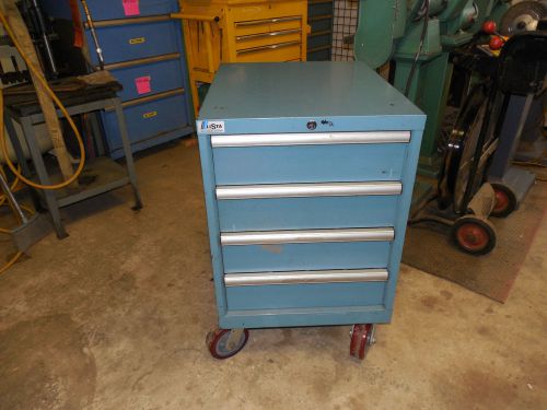 Lista cabinet / vidmar 4 drawer with colson casters excelent condition blue for sale