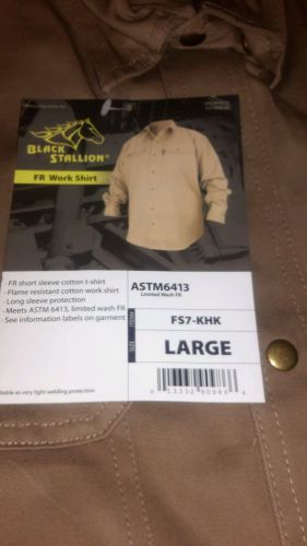 Large black stallion flame resistant work shirt