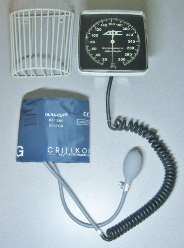 ADC Wall Mount Sphygmomanometer, Critikon Dura-Cuf BP Cuff &amp; Basket 20-300 mm/Hg
