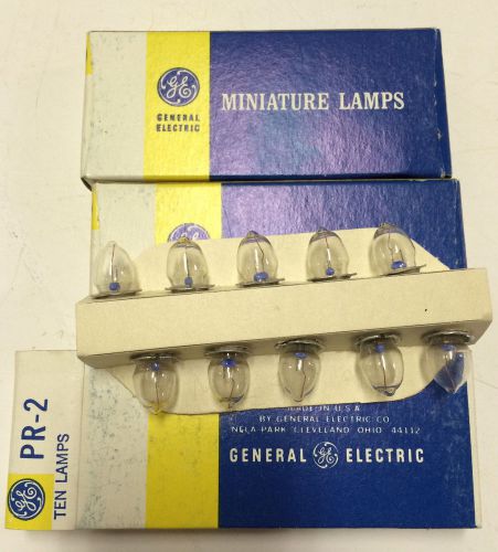 (30) NOS Lot GE PR-2 Miniature Lamps Bulbs General Electric New in Box
