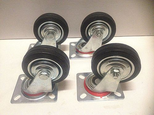 4pc- 3&#034; solid  rubber  swivel wheels -brand new for sale