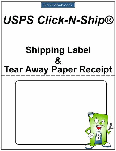 50 laser /ink jet labels click-n-ship with tear off receipt -perfect for usps! for sale