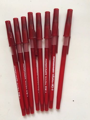 Lot Of 8 Papermate Red Pens