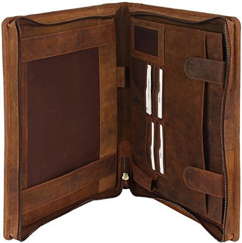 RusticTown Business Portfolio Leather Gifts for Him Her Office Folder Paper