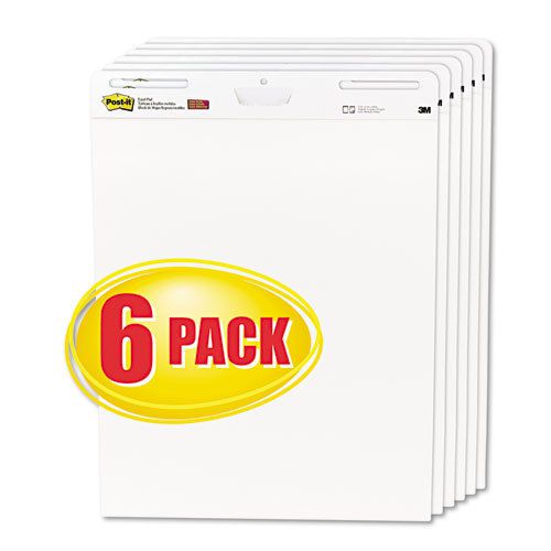 Self-Stick Easel Pads, 25 x 30, White, 6 30-Sheet Pads/Carton