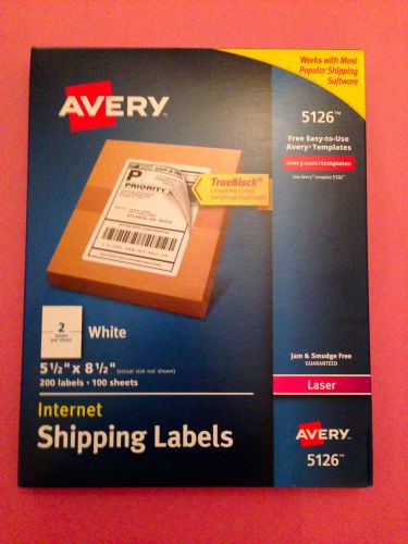 Avery® 5126 White Laser Internet Shipping Labels 5 1/2 x 8 1/2, 200 Labels