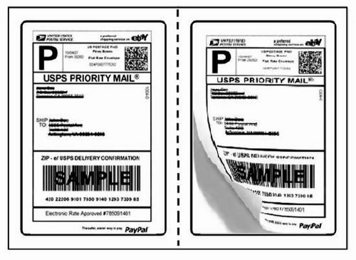 Perforated 1000 Economy  Round Corner Shipping Labels 2/Sheet