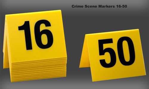 Crime scene marker 16-50, plastic yellow- tent style, free shipping for sale