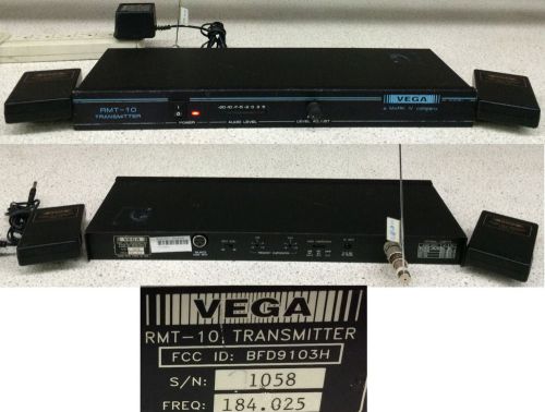 Vega RMT-10 Transmitter w/ x2 PL-2 Beltpack Receivers 184-025 Mhz