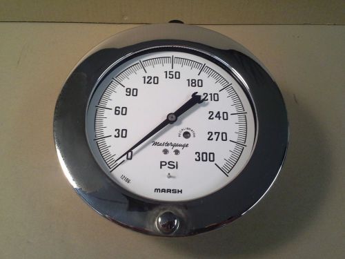 Marsh master 0-300 psi gauge 7.75&#034; diameter back mount 1/4&#039;&#039; mnpt for sale