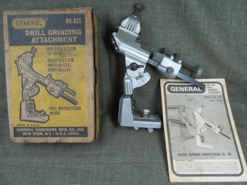 General hardware mfg drill bit grinding attachment no. 825 usa w\box &amp; inst vtg for sale